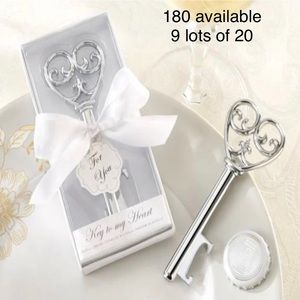 20 Wedding Favors New in Gift Box, Victorian-Style, Chrome Plated Bottle Opener